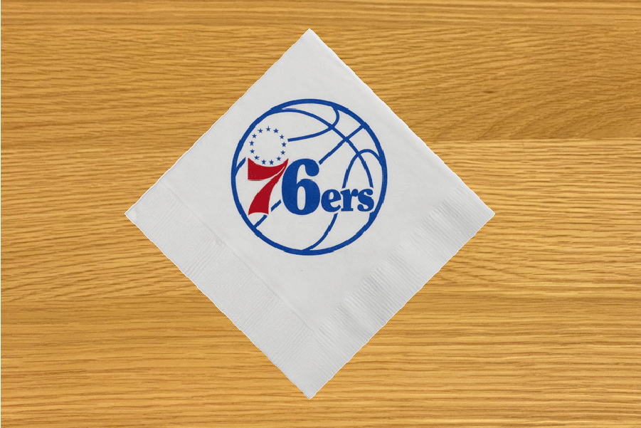 10" x 10" 3 Ply Coined Edge White Beverage Napkins Printed