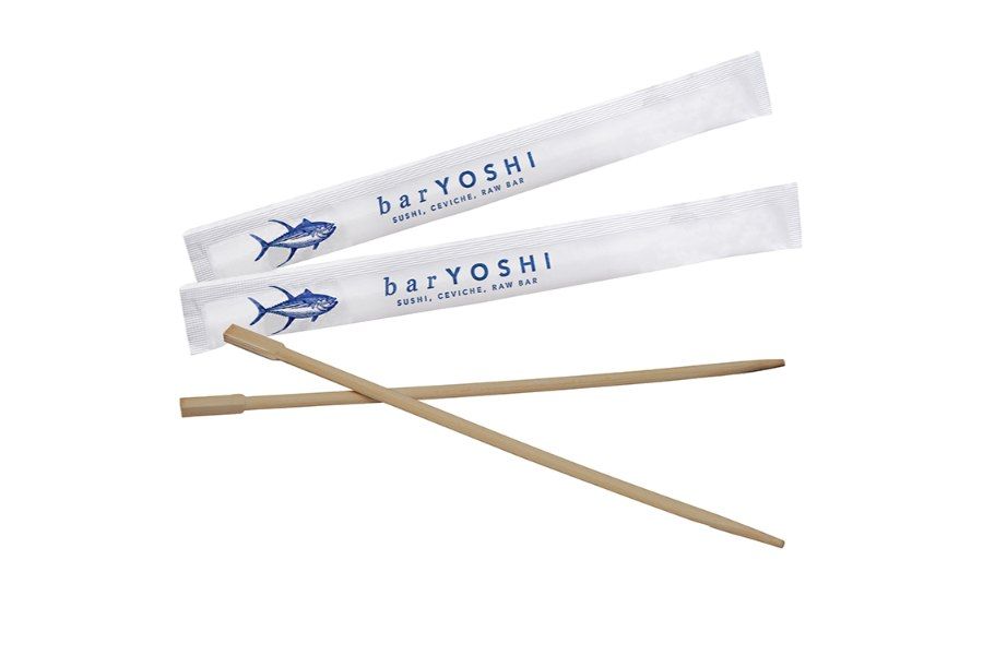 9" Bamboo Chopsticks w/Printed, Sealed Paper Sleeve