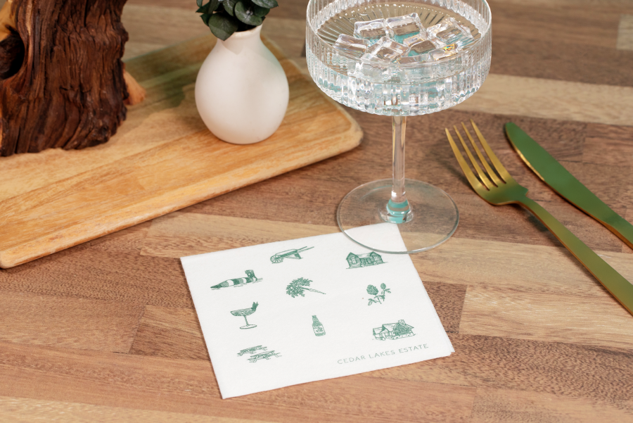 White Linen Cocktail Napkins - Premium Line